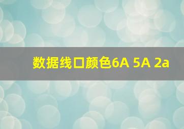 数据线口颜色6A 5A 2a